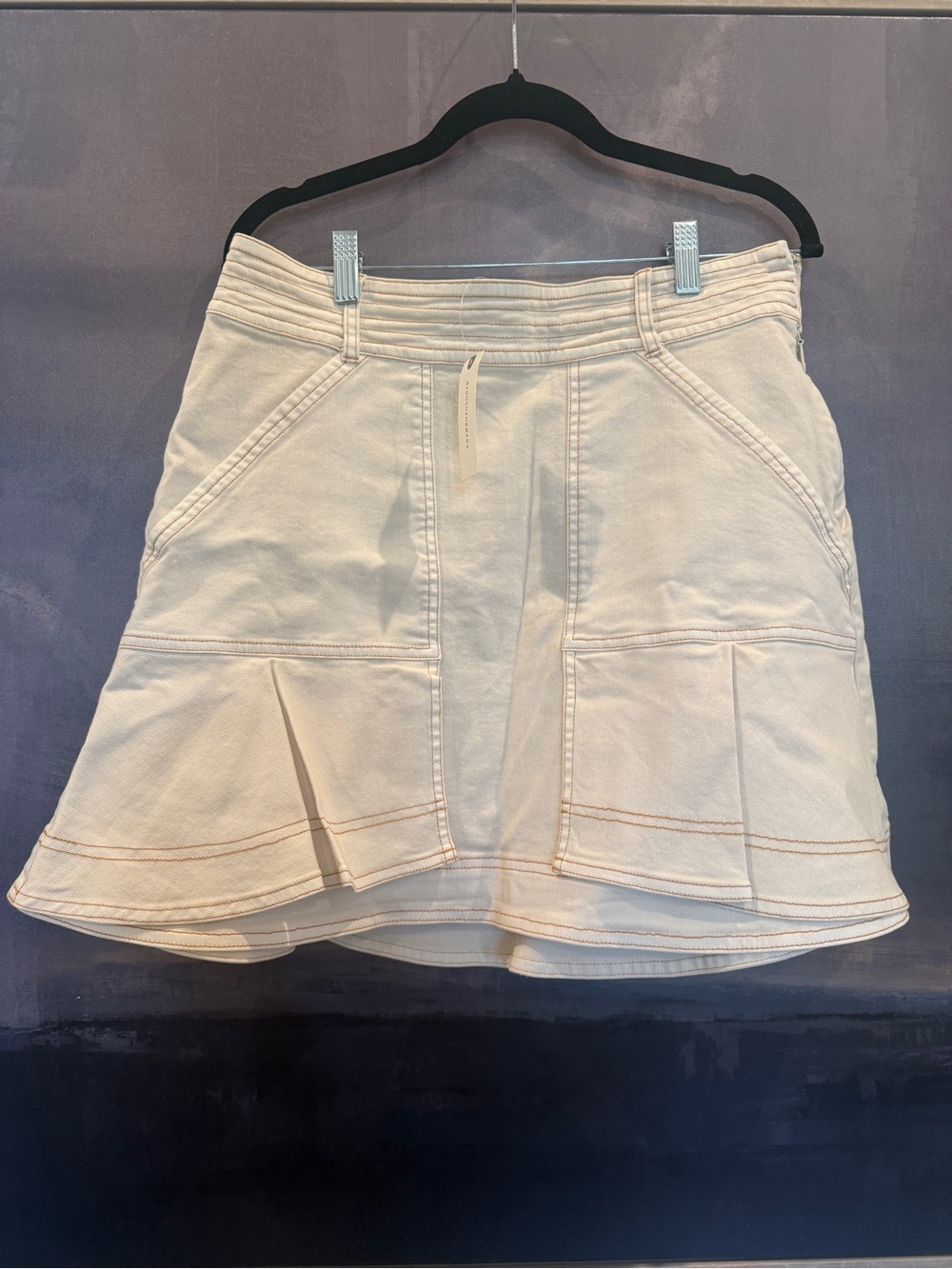 Cream Women's Pilcro Kick Flare Mini Skirt